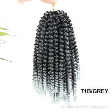 hot sale julianna spring twist 8inch crochet hair spring curl hair spring twist hair 12inch color T1B/GREY